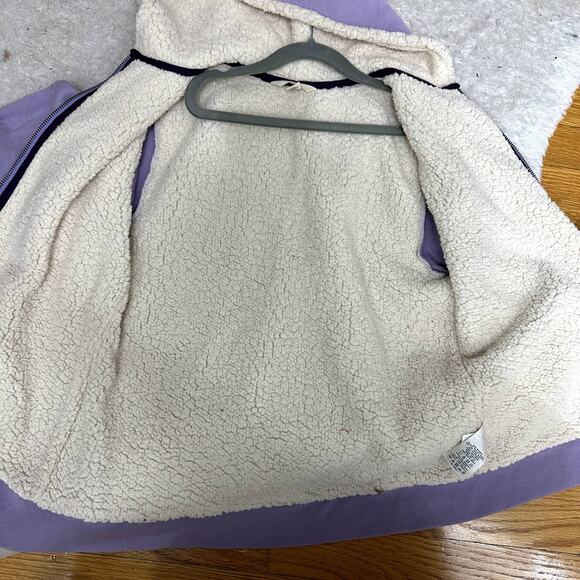 Lands' End Purple Sherpa Lined Hoodie Sweatshirt Jacket Full Zip Up Girls 14 - Picture 9 of 12